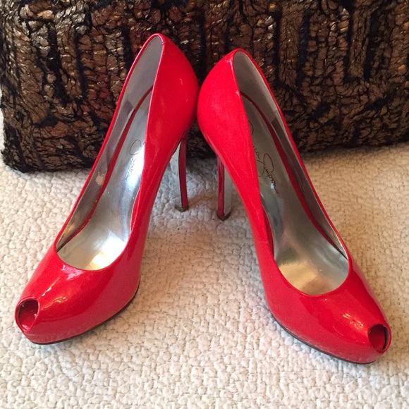 Jessica Simpson Shoes - Jessica Simpson patent leather peep toe heel